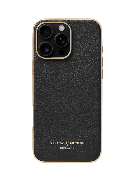 Aspinal of London Leather iPhone 16 Pro Max Case, Black