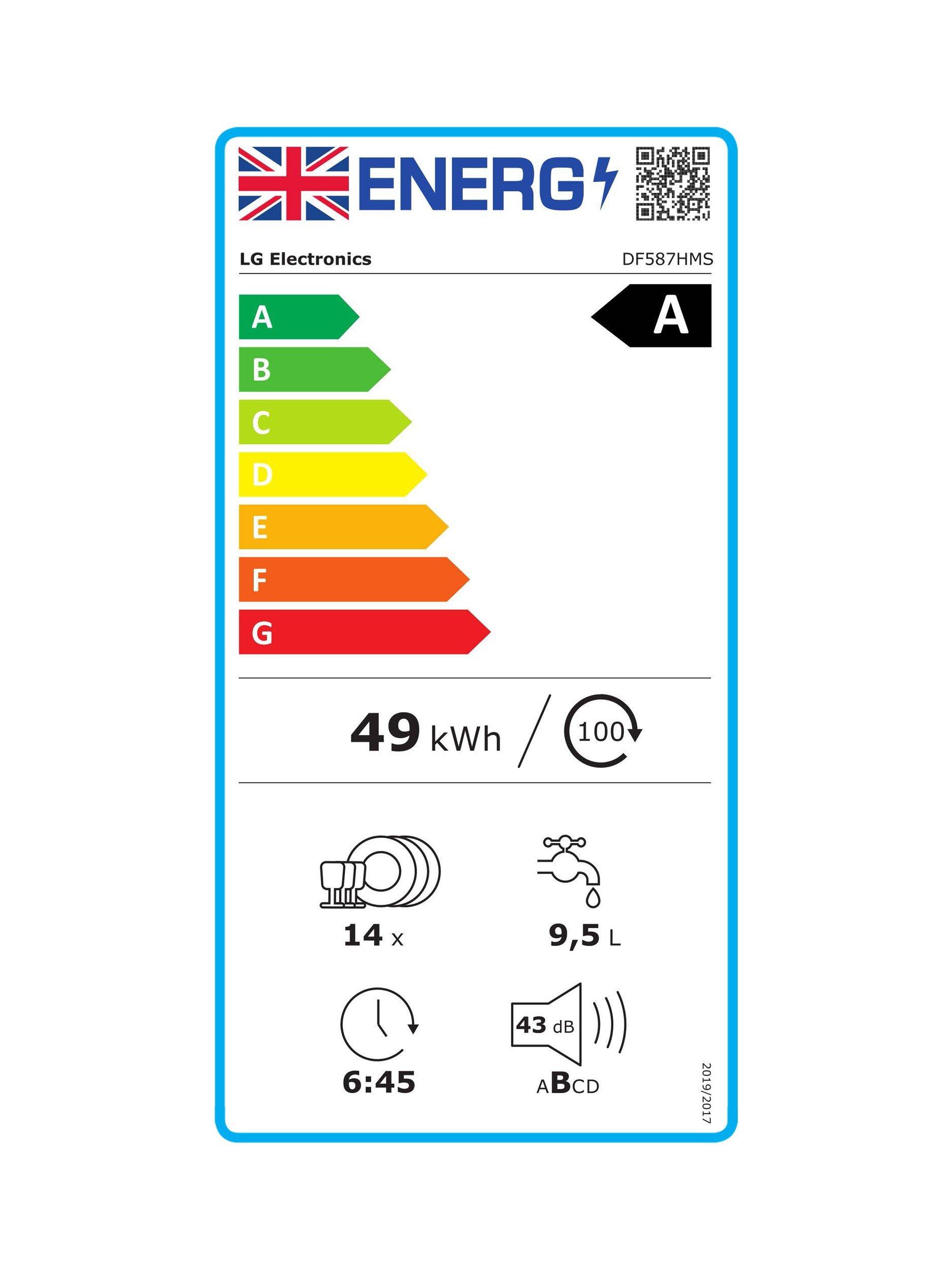 This item is rated A for energy efficiency on a scale from A (most efficient) to G (least efficient).