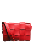 Pre-loved Bottega Veneta Leather Cassette Shoulder Bag, Red