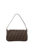 Pre-loved Fendi Zucca Mamma Baguette Canvas And Leather Bag, Brown