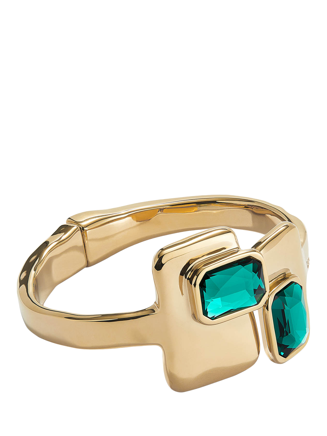 Product image 4 of 5, which shows UNOde50 Art Crystal Rigid Bangle, Gold