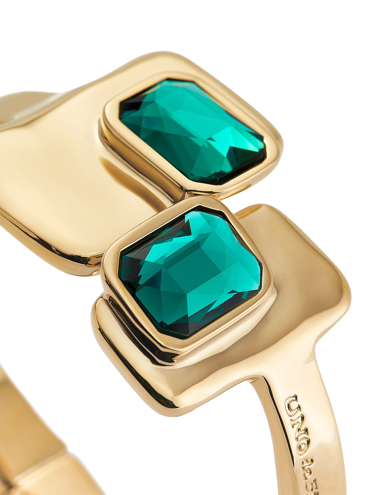 Product image 5 of 5, which shows UNOde50 Art Crystal Rigid Bangle, Gold