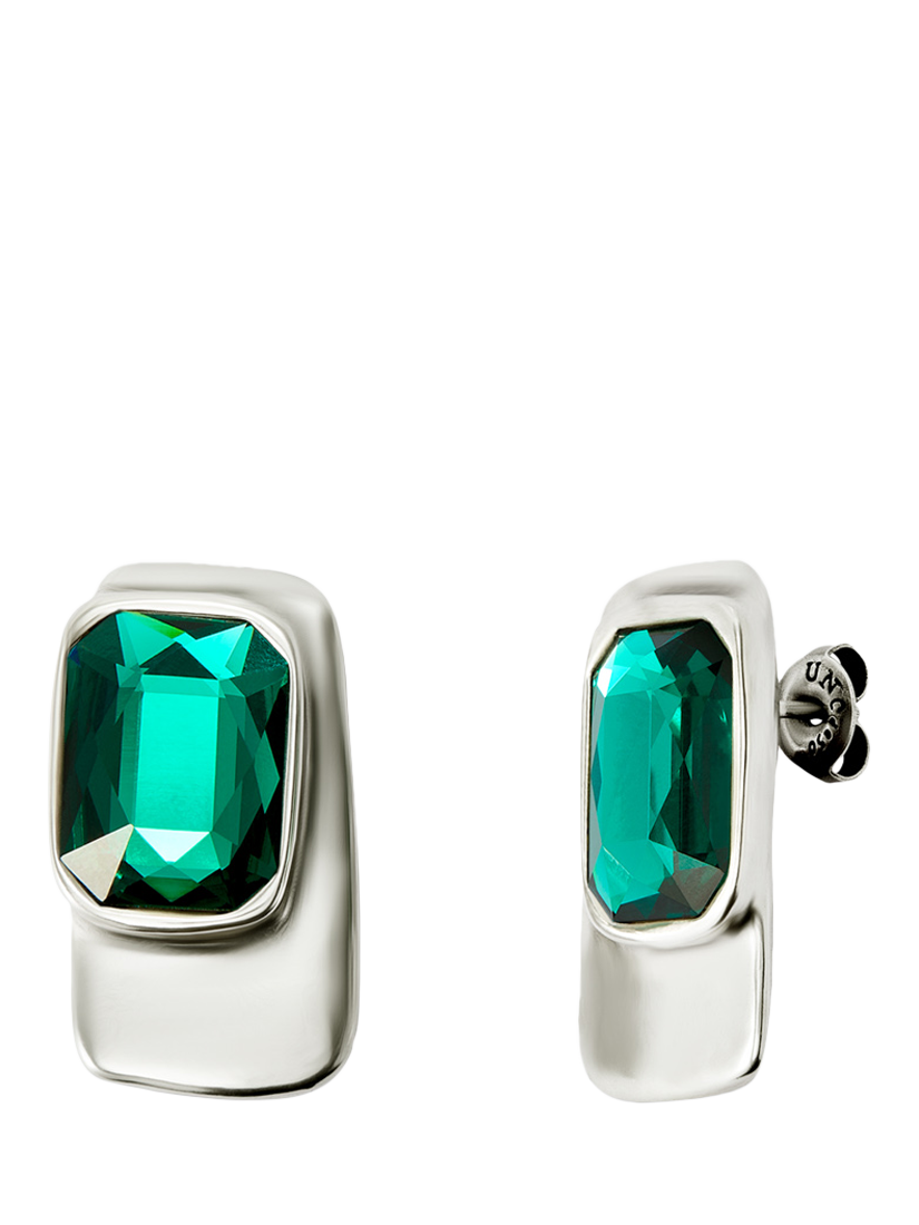 Product image 1 of 4, which shows UNOde50 Art Crystal Earrings, Silver