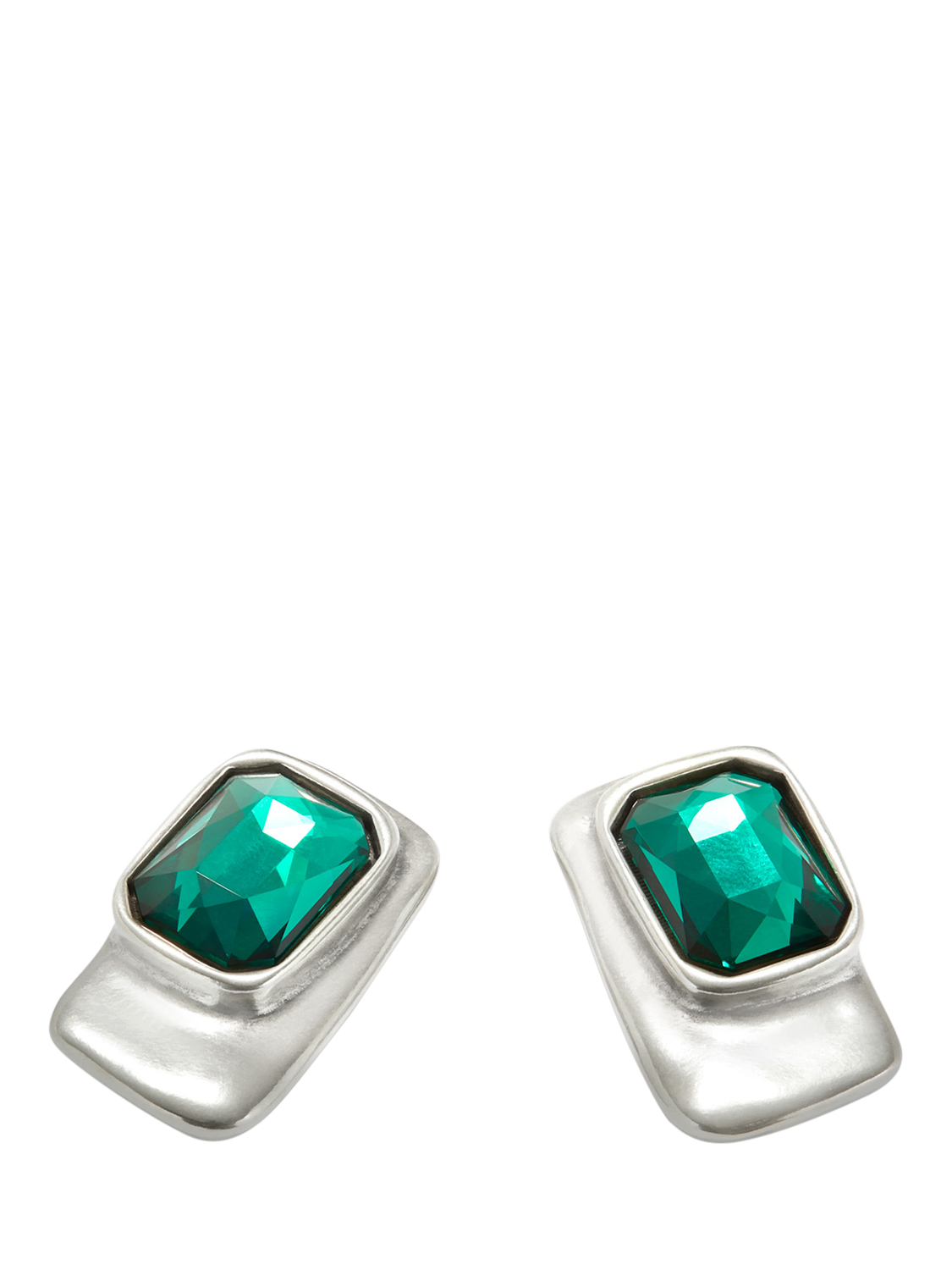 Product image 4 of 4, which shows UNOde50 Art Crystal Earrings, Silver