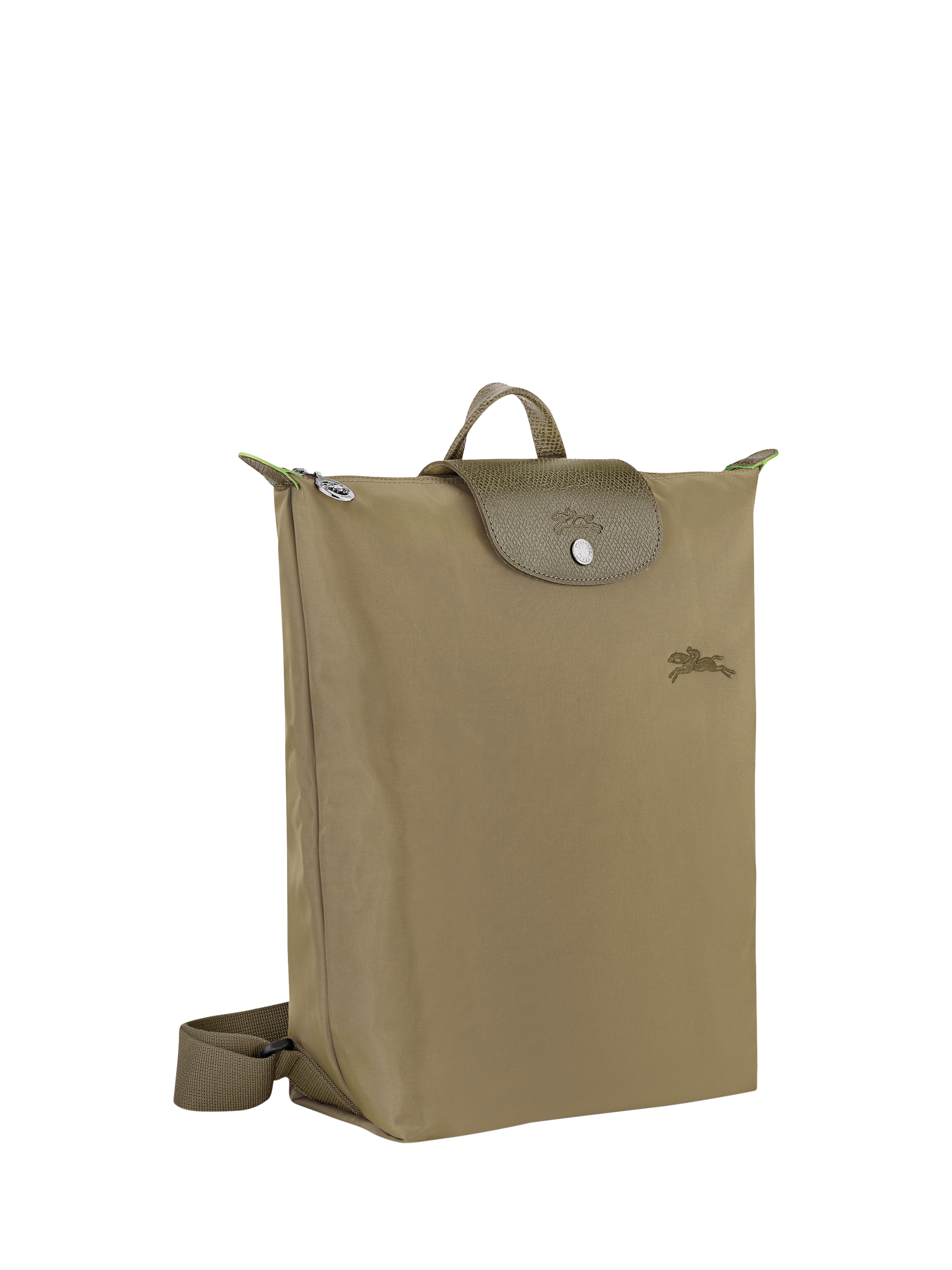 Product image 2 of 6, which shows Longchamp Le Pliage Green Canvas Backpack, Artichoke