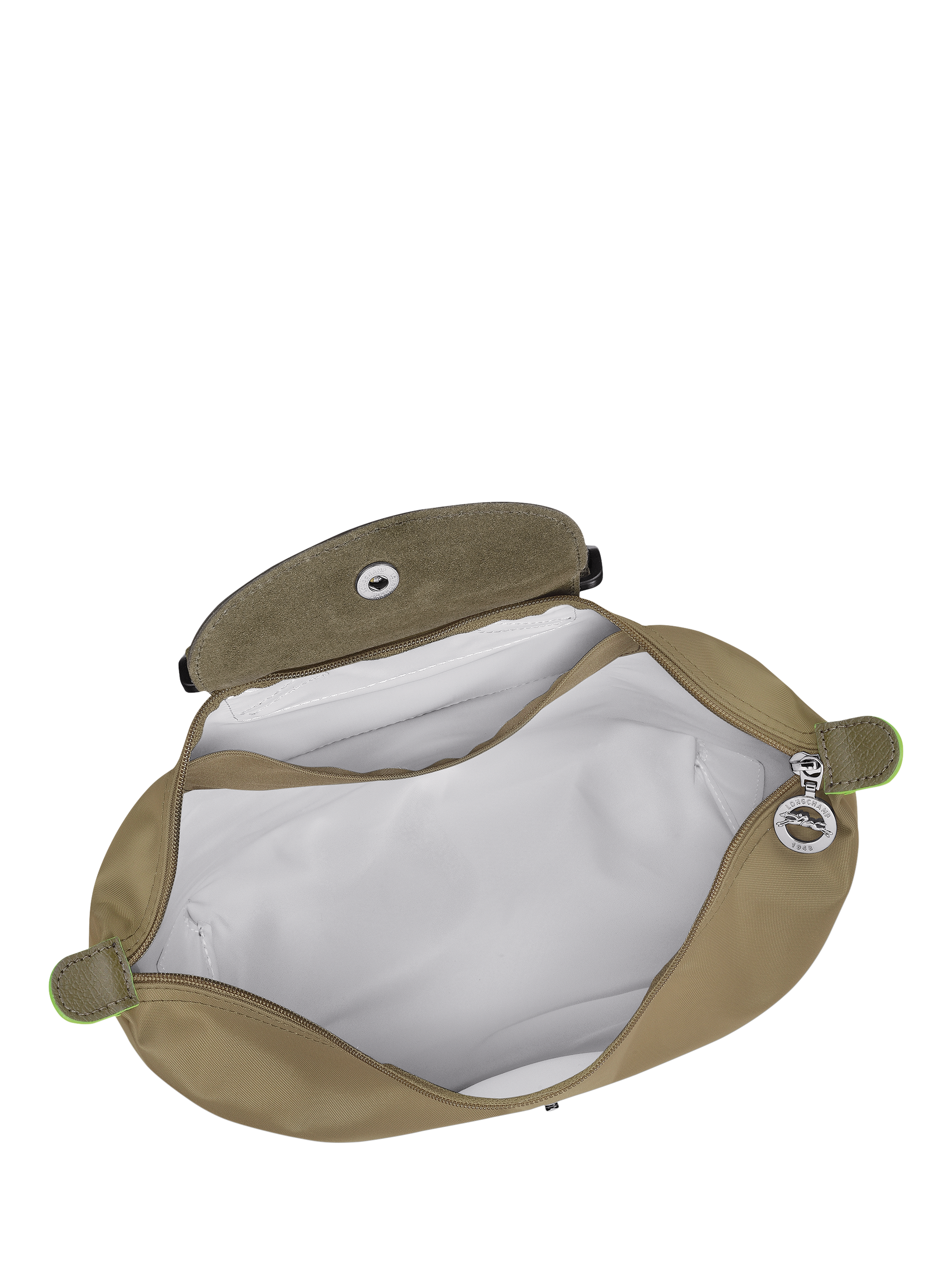 Product image 4 of 6, which shows Longchamp Le Pliage Green Canvas Backpack, Artichoke