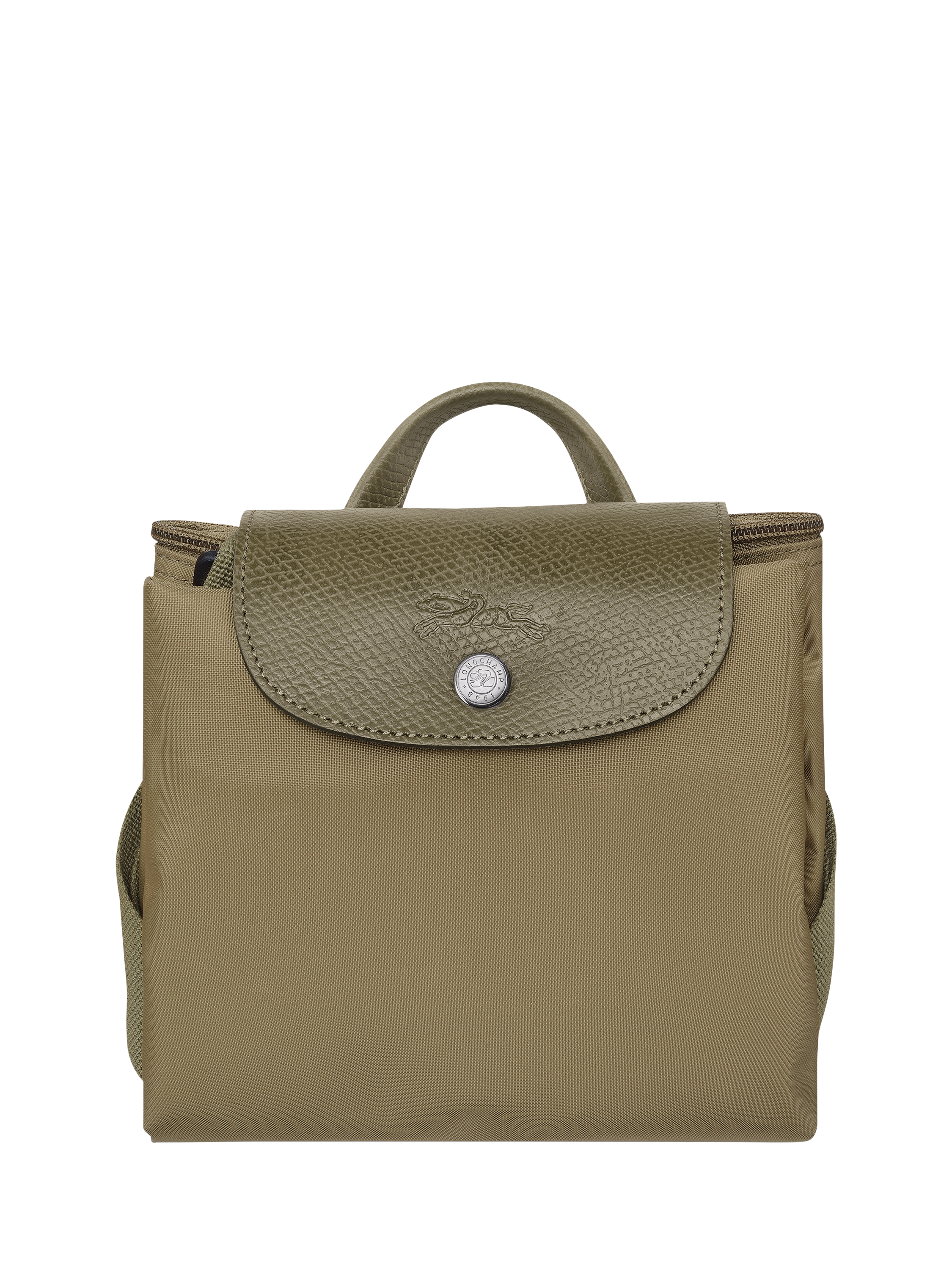 Product image 6 of 6, which shows Longchamp Le Pliage Green Canvas Backpack, Artichoke
