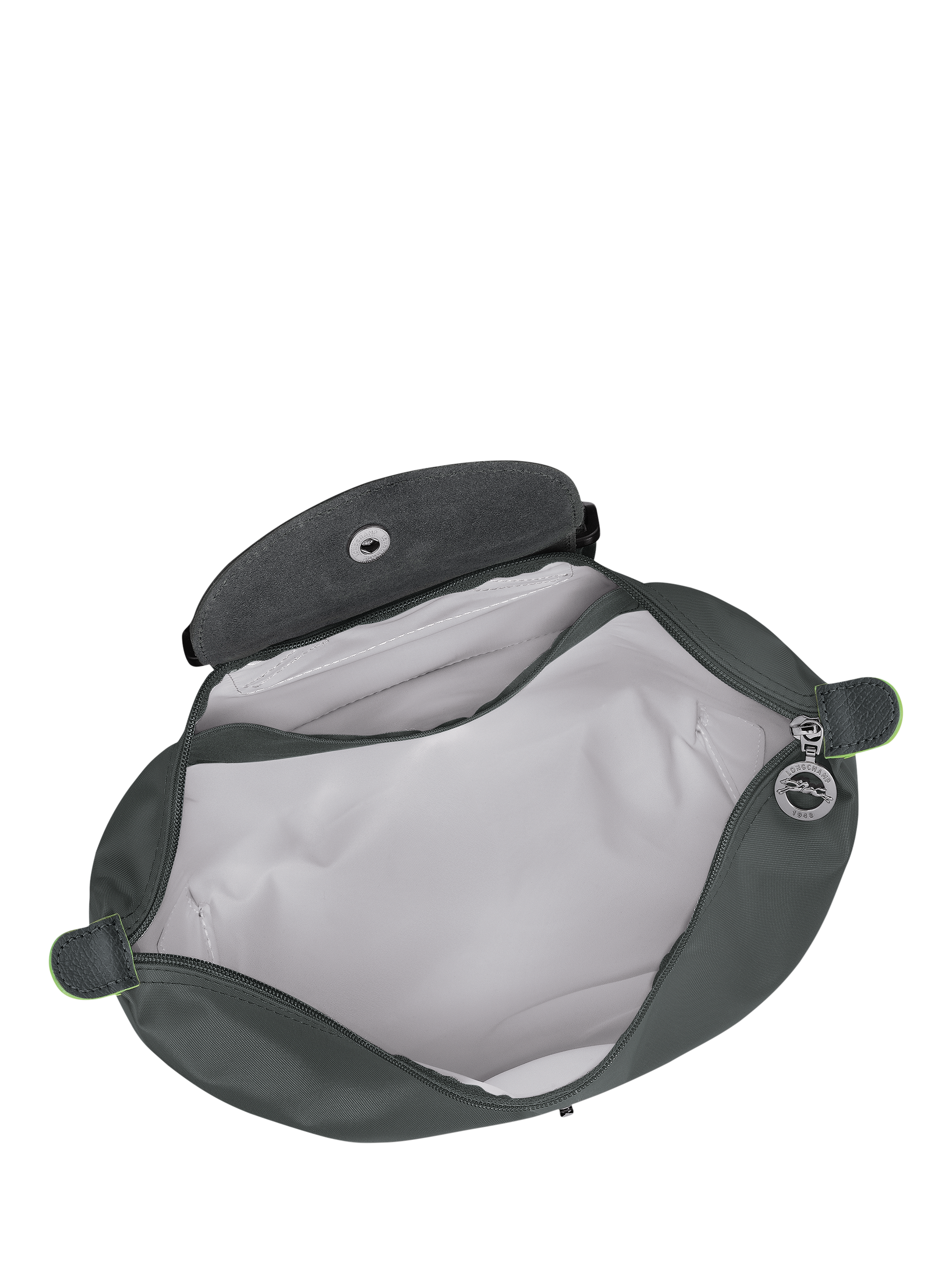 Product image 5 of 7, which shows Longchamp Le Pliage Green Canvas Backpack, Graphite
