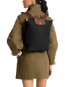 Longchamp Le Pliage Original Recycled Canvas Backpack - view 2, Black