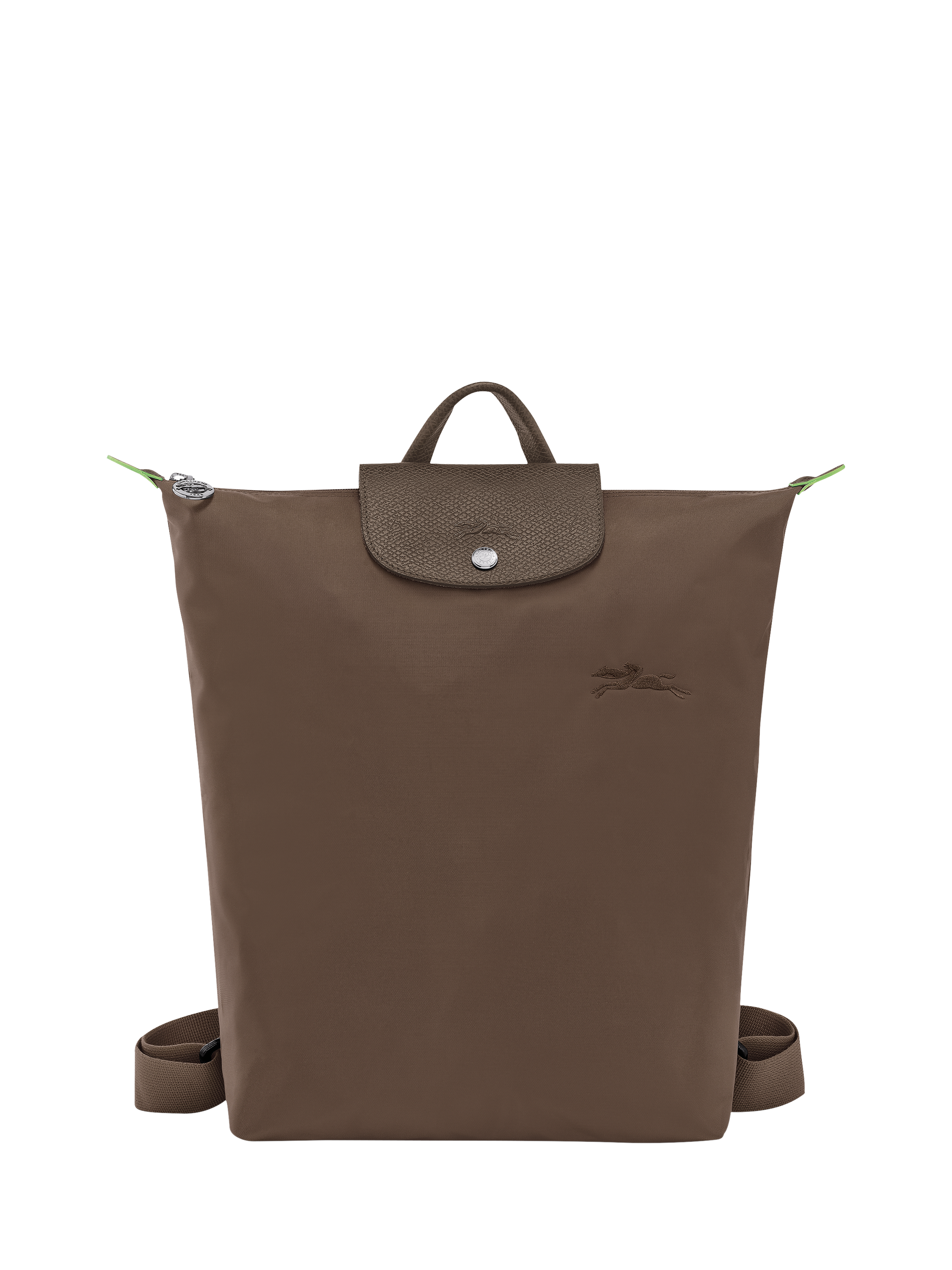 Product image 1 of 2, which shows Longchamp Le Pliage Green Recycled Canvas Backpack, Terra