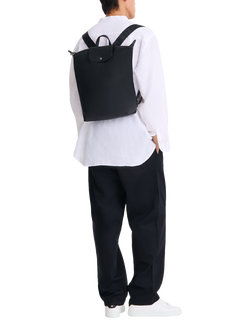 Longchamp Le Pliage Xtra 16" Laptop Leather Backpack - view 2, Black