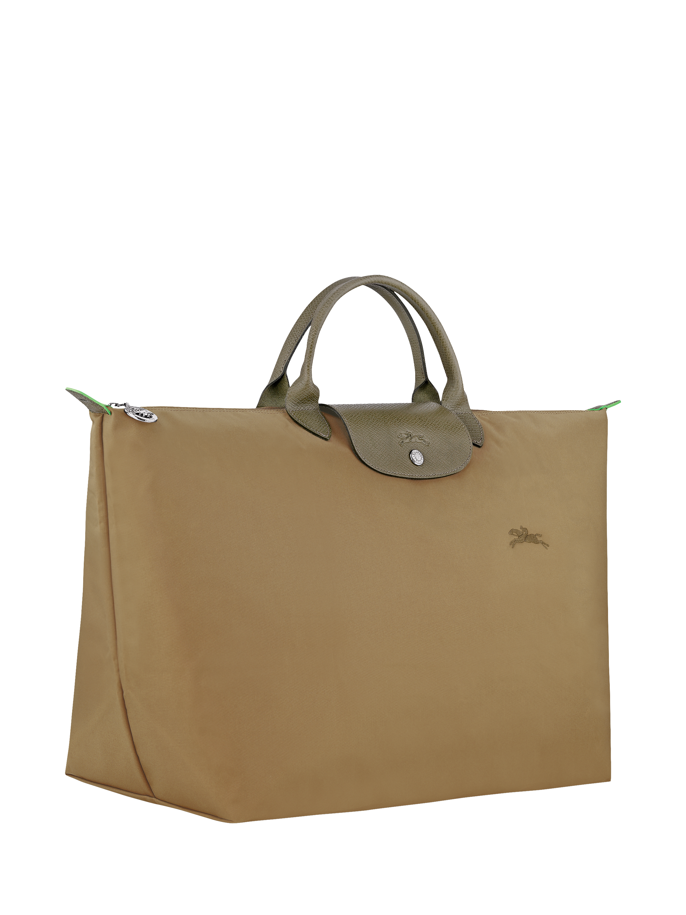 Product image 3 of 7, which shows Longchamp Le Pliage Green Recycled Canvas Large Travel Bag, Artichoke