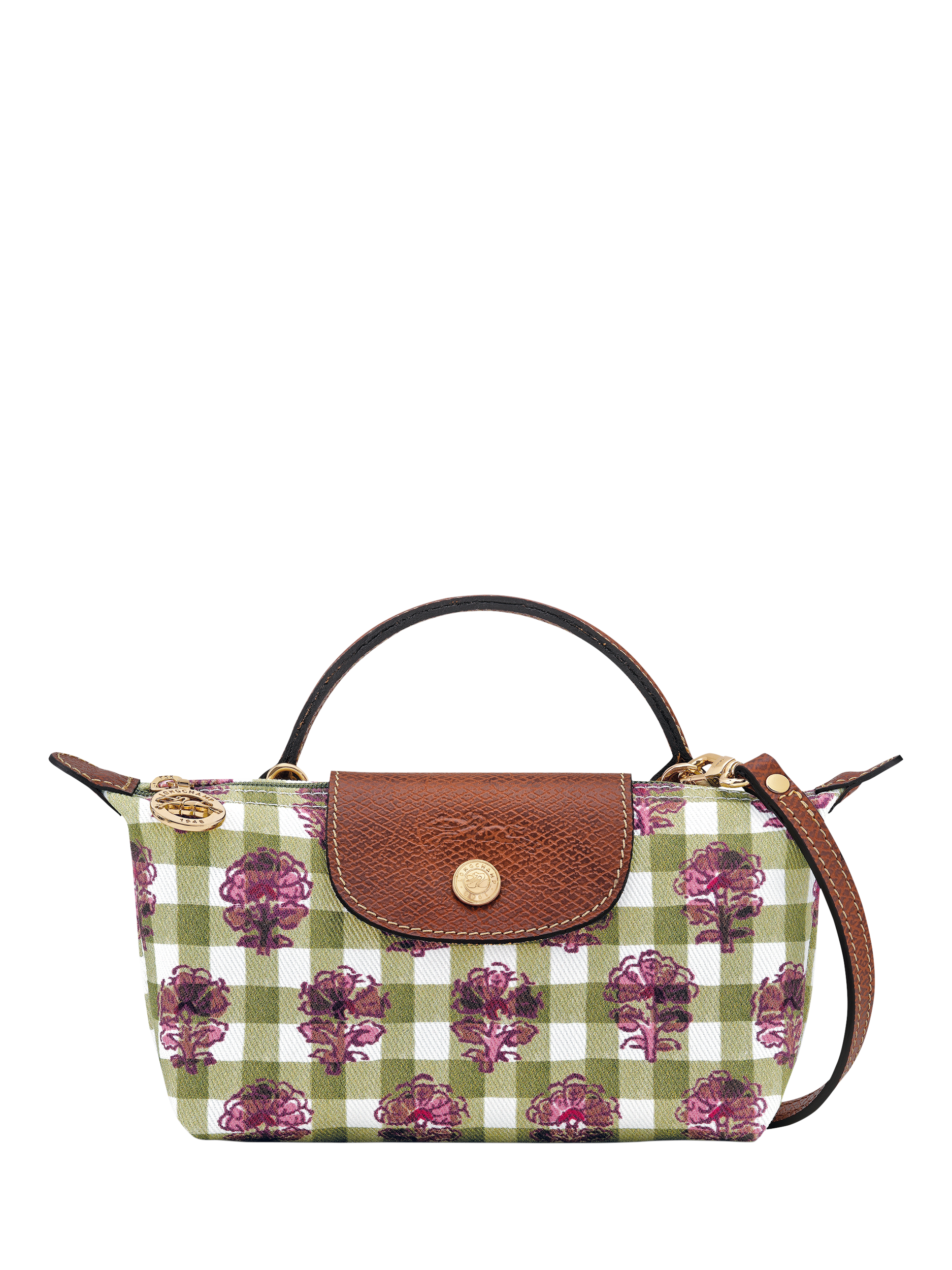 Longchamp Le Pliage Canvas Shoulder Pouch, Artichoke