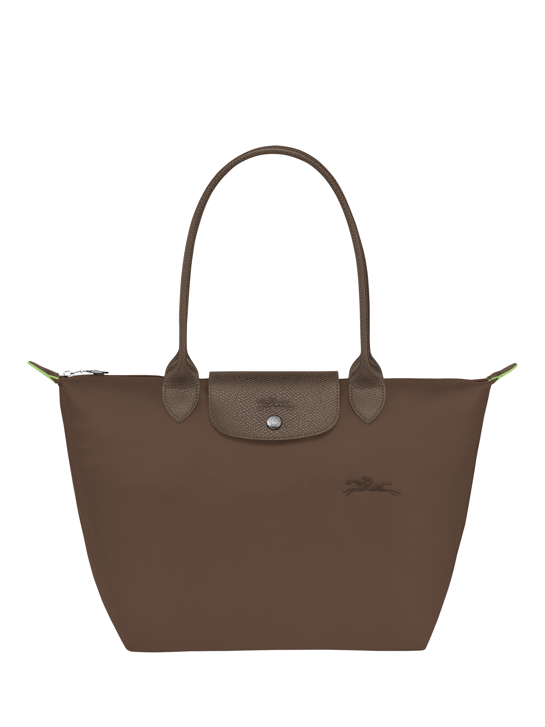 Product image 1 of 6, which shows Longchamp Le Pliage Green Recycled Canvas Small Tote Bag, Terra