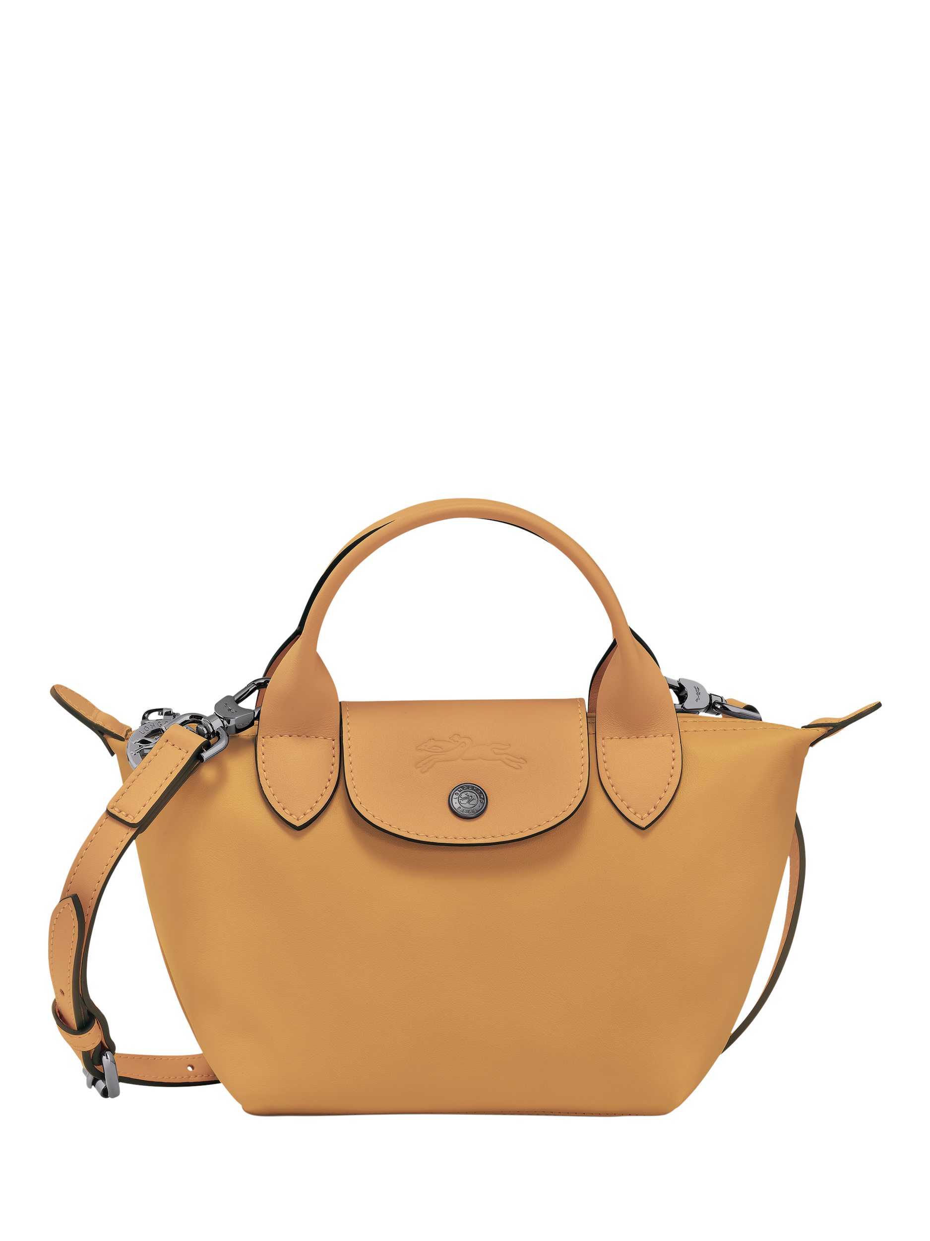 Product image 1 of 5, which shows Longchamp Le Pliage Xtra XS Leather Crossbody Bag, Honey
