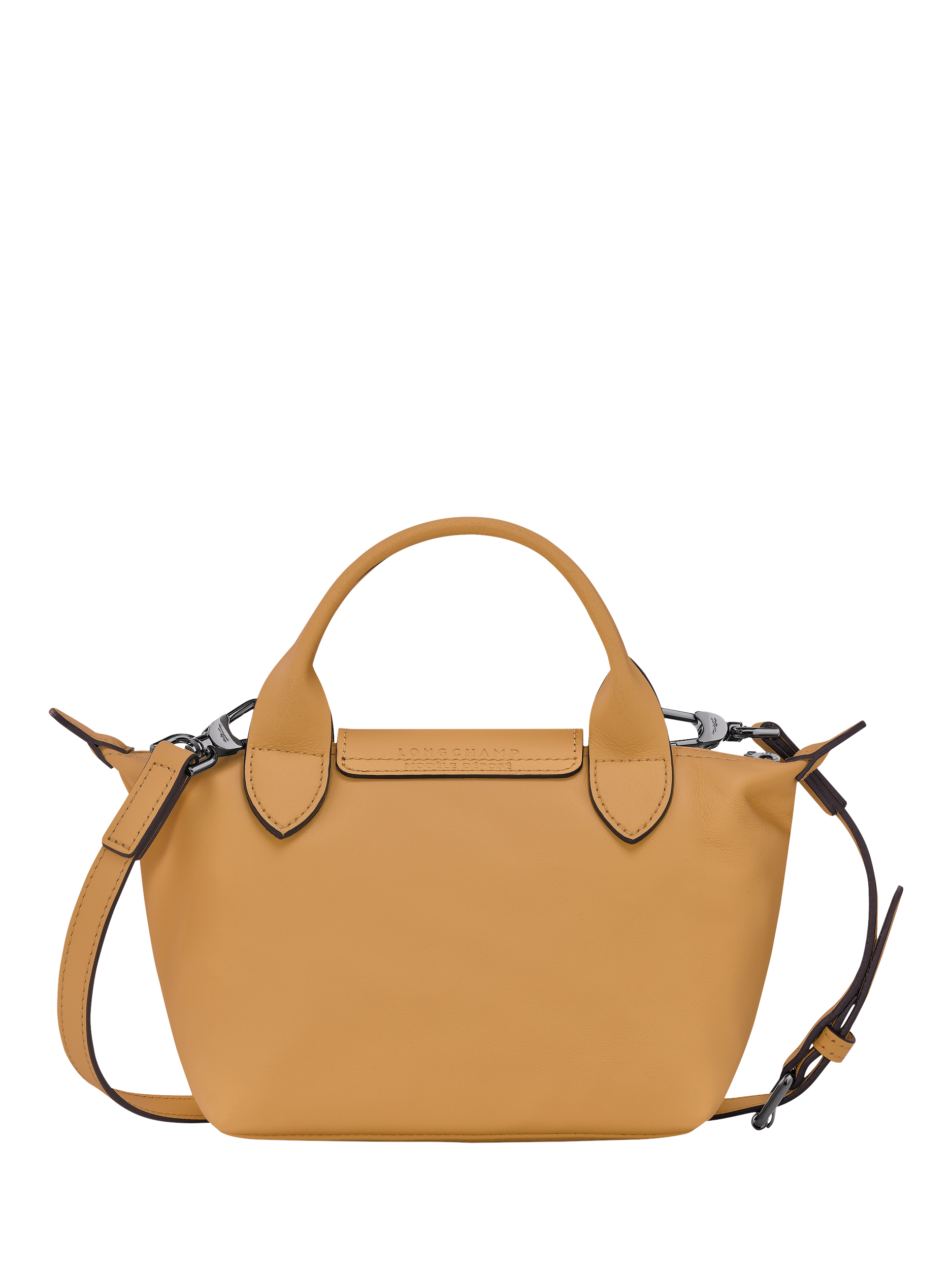 Product image 3 of 5, which shows Longchamp Le Pliage Xtra XS Leather Crossbody Bag, Honey