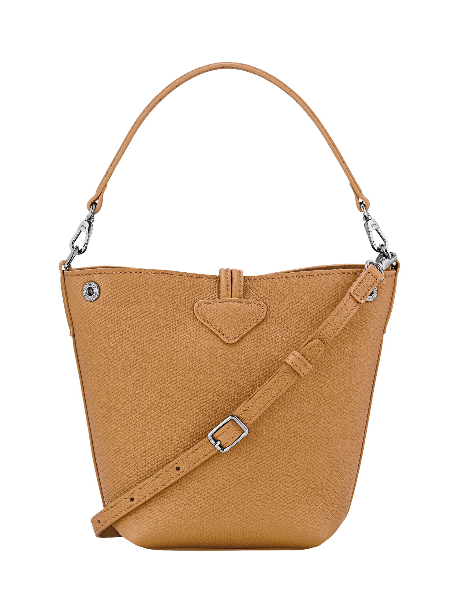 Product image 4 of 6, which shows Longchamp Le Roseau XS Grained Leather Bucket Bag, Walnut