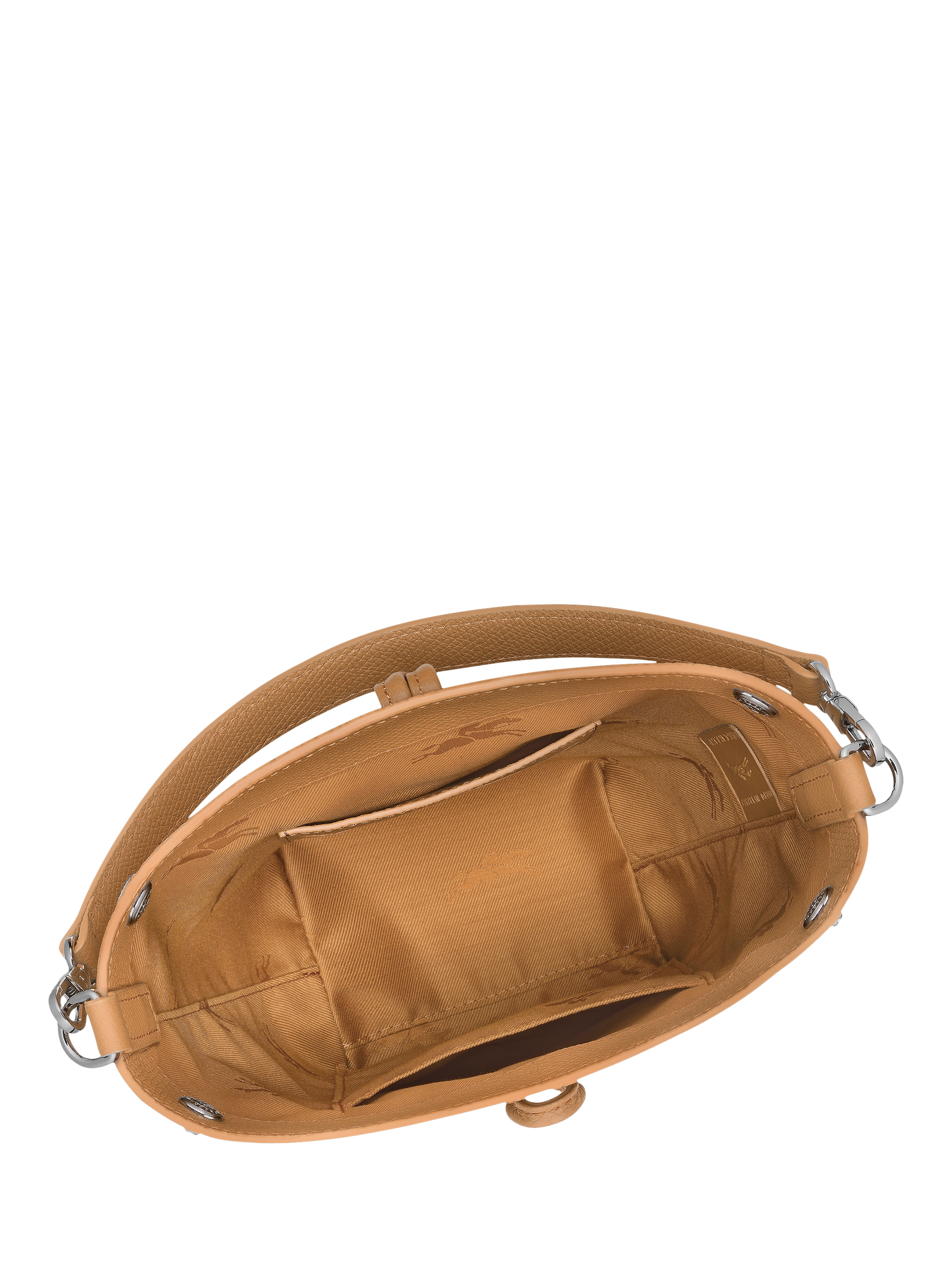 Product image 5 of 6, which shows Longchamp Le Roseau XS Grained Leather Bucket Bag, Walnut