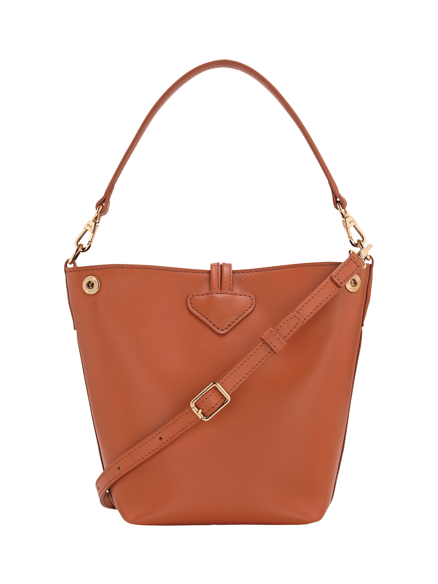 Product image 4 of 5, which shows Longchamp Le Roseau XS Leather Bucket Bag, Bark