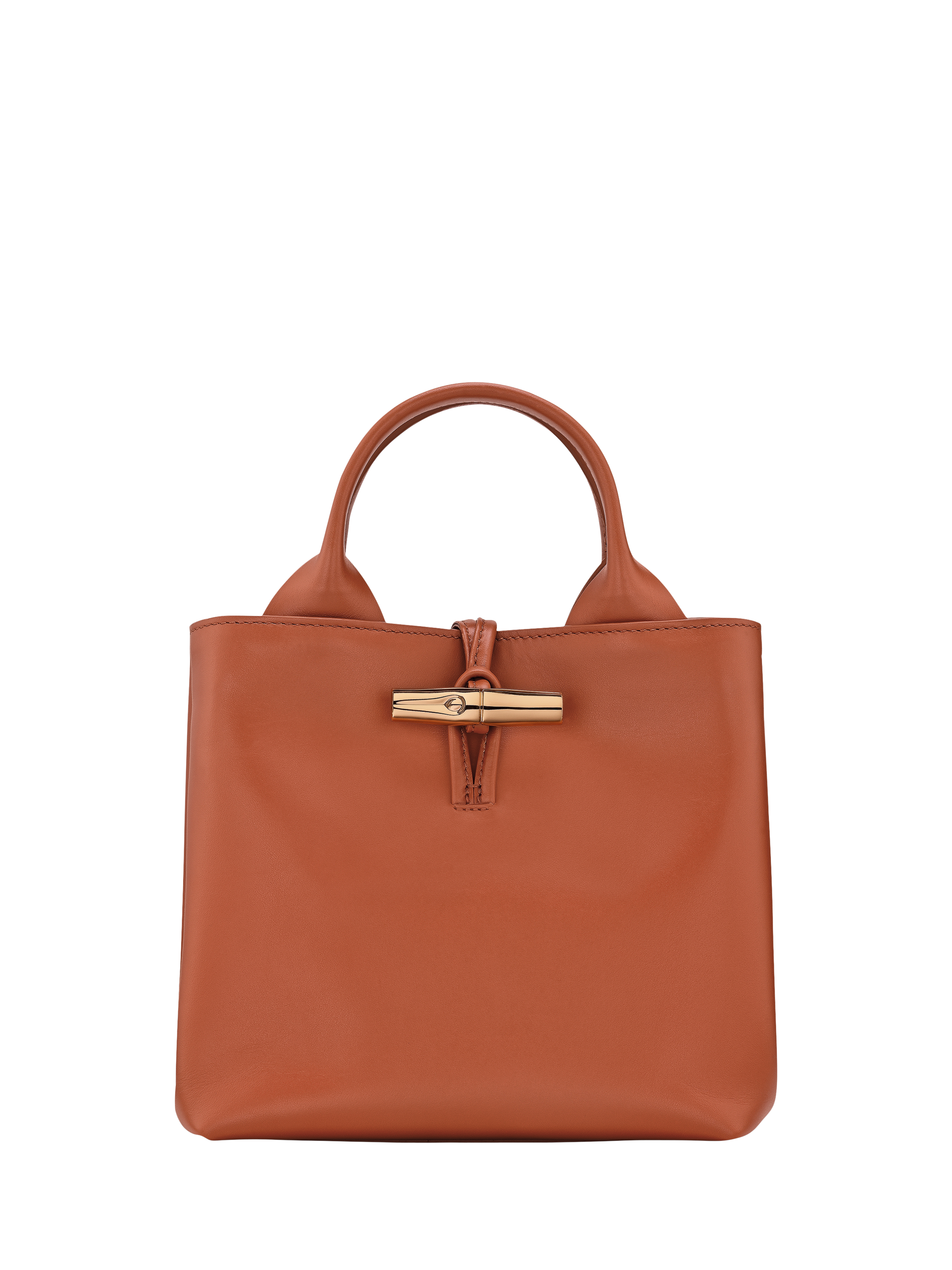 Product image 1 of 5, which shows Longchamp Le Roseau Leather Small Crossbody Bag, Bark