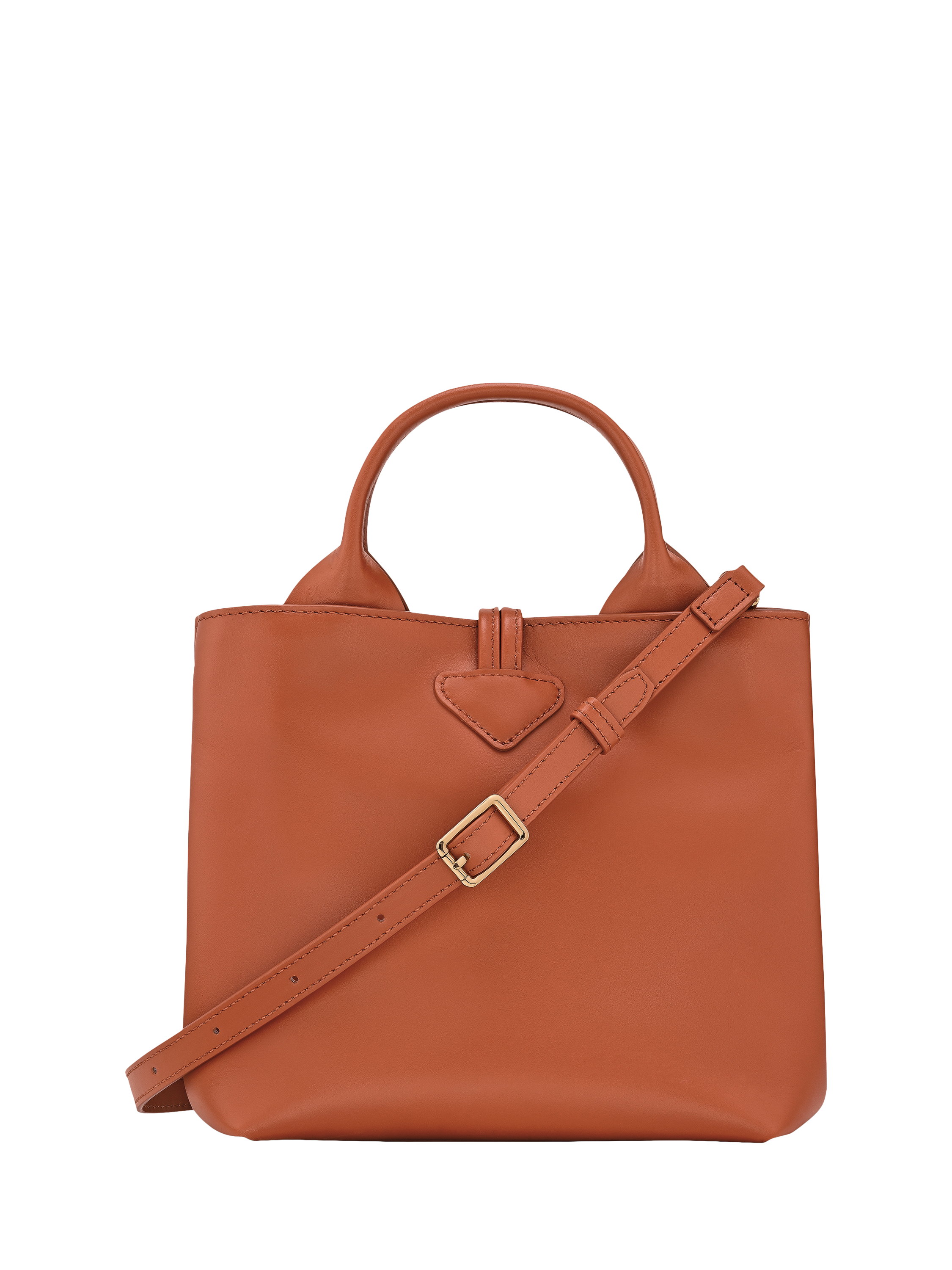 Product image 4 of 5, which shows Longchamp Le Roseau Leather Small Crossbody Bag, Bark