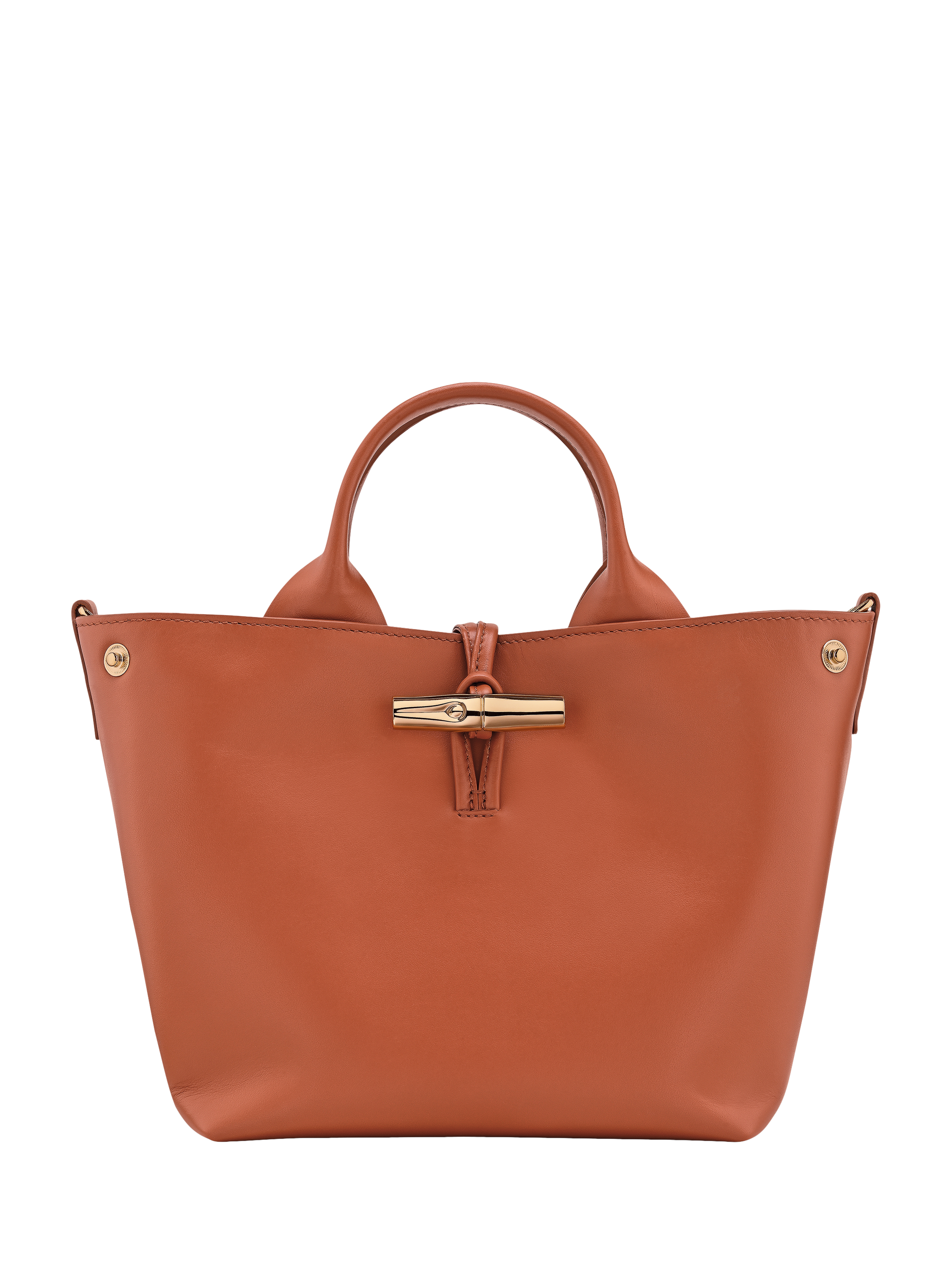 Product image 5 of 5, which shows Longchamp Le Roseau Leather Small Crossbody Bag, Bark