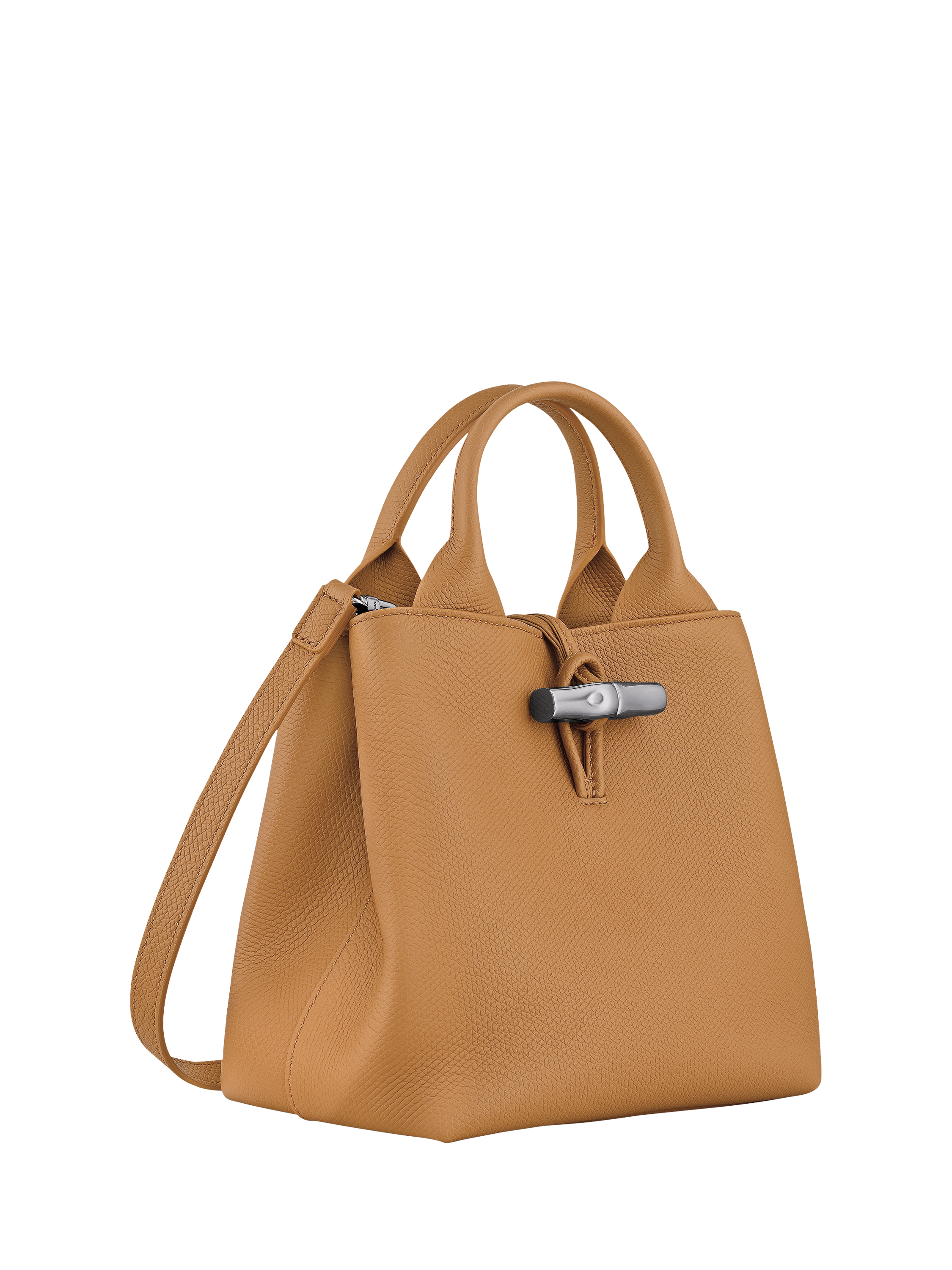 Product image 4 of 7, which shows Longchamp Le Roseau Leather Small Crossbody Bag, Walnut