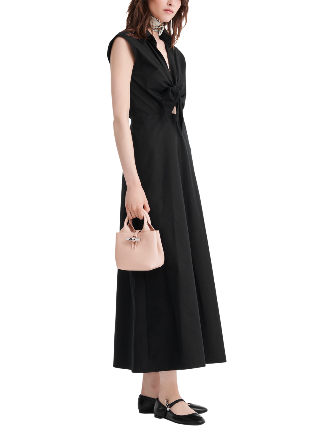 Product image 2 of 4, which shows Longchamp Le Roseau XS Grained Leather Crossbody Bag, Ballerina