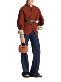 Longchamp Le Roseau XS Leather Handbag - view 2, Bark