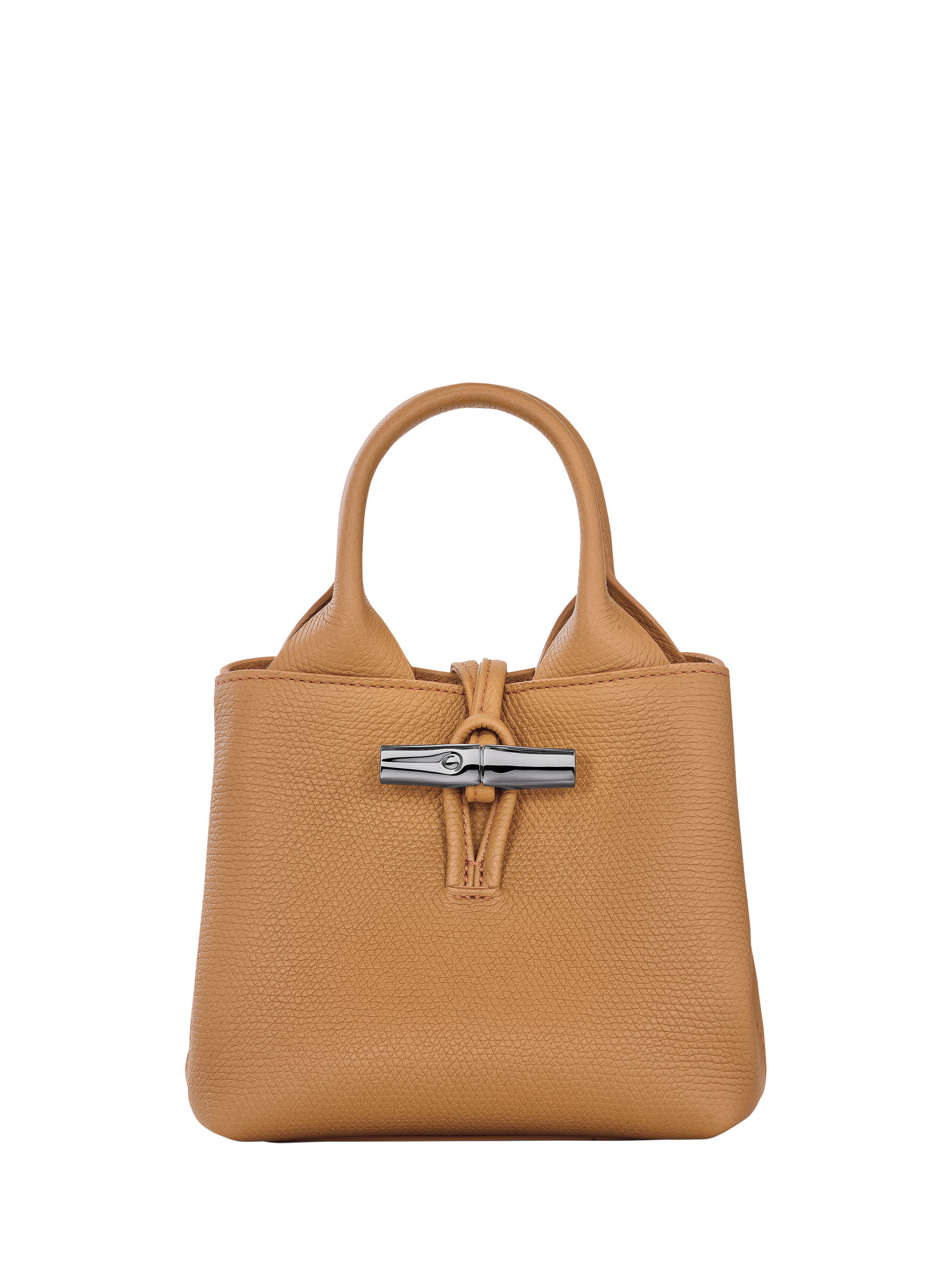 Product image 1 of 2, which shows Longchamp Le Roseau XS Grained Leather Crossbody Bag, Walnut
