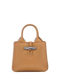 Longchamp Le Roseau XS Grained Leather Crossbody Bag, Walnut