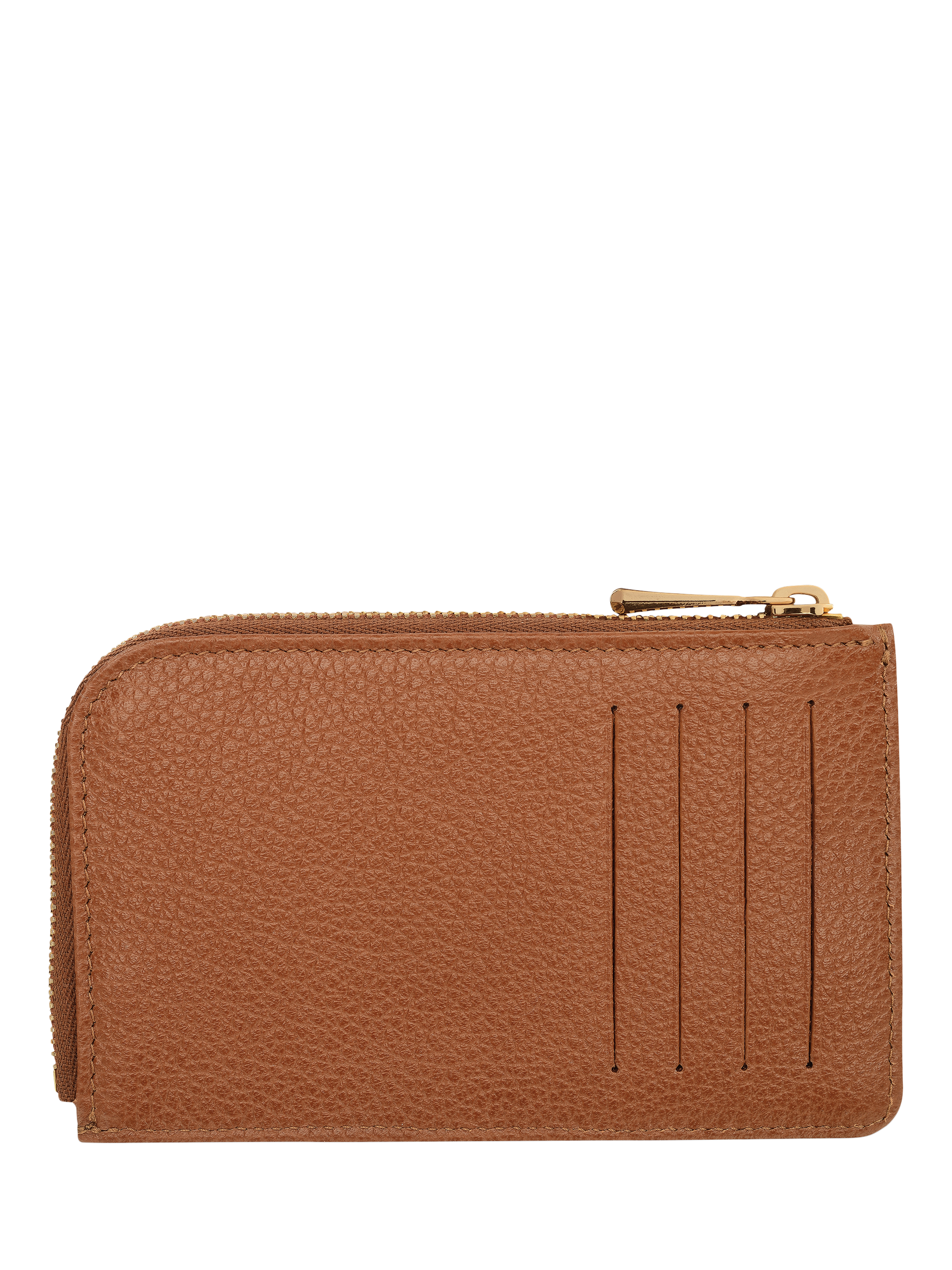 Product image 2 of 2, which shows Longchamp Le Foulonné Zipped Leather Cardholder, Caramel
