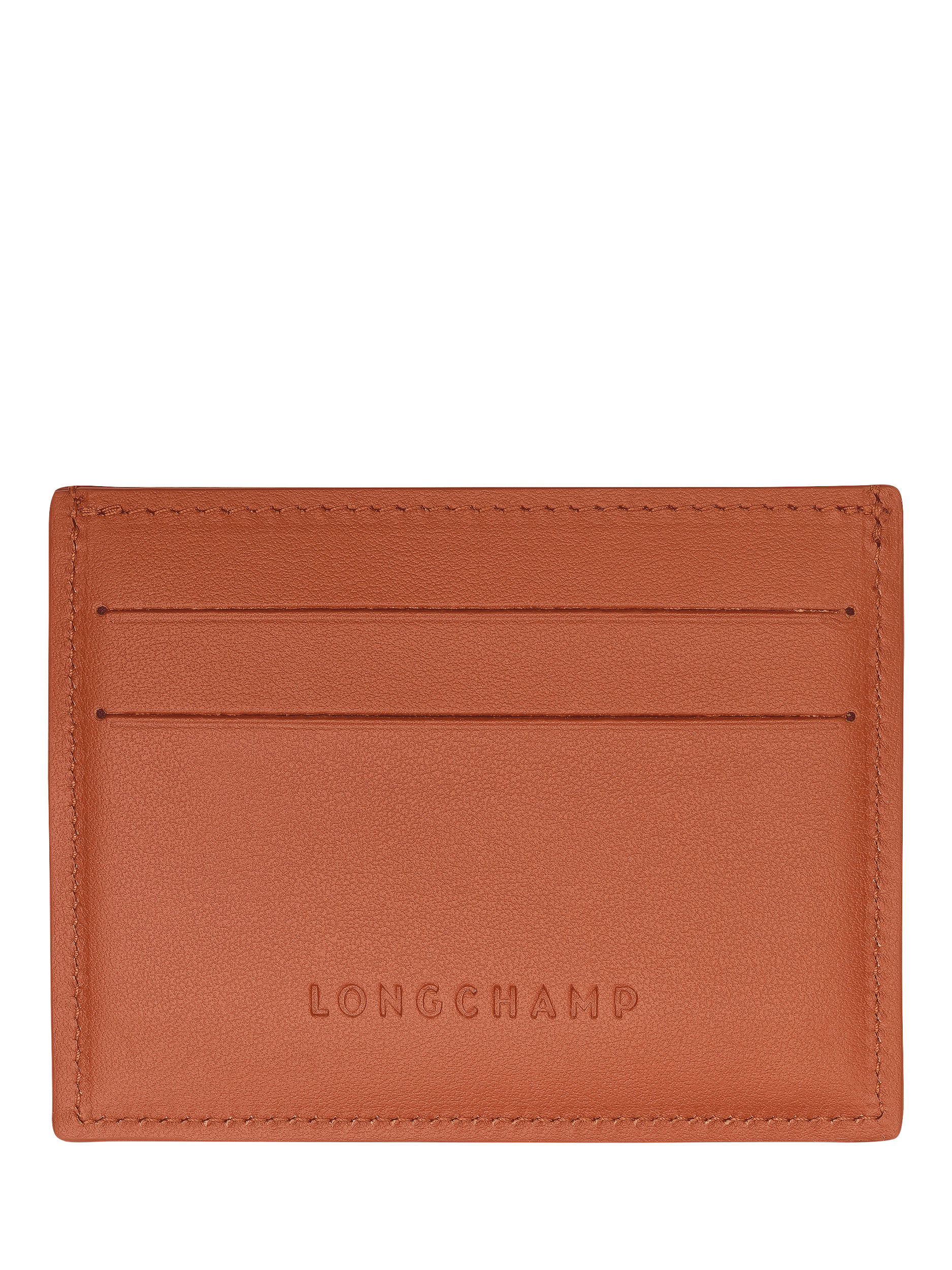 Product image 2 of 2, which shows Longchamp Le Roseau Leather Card Holder, Bark