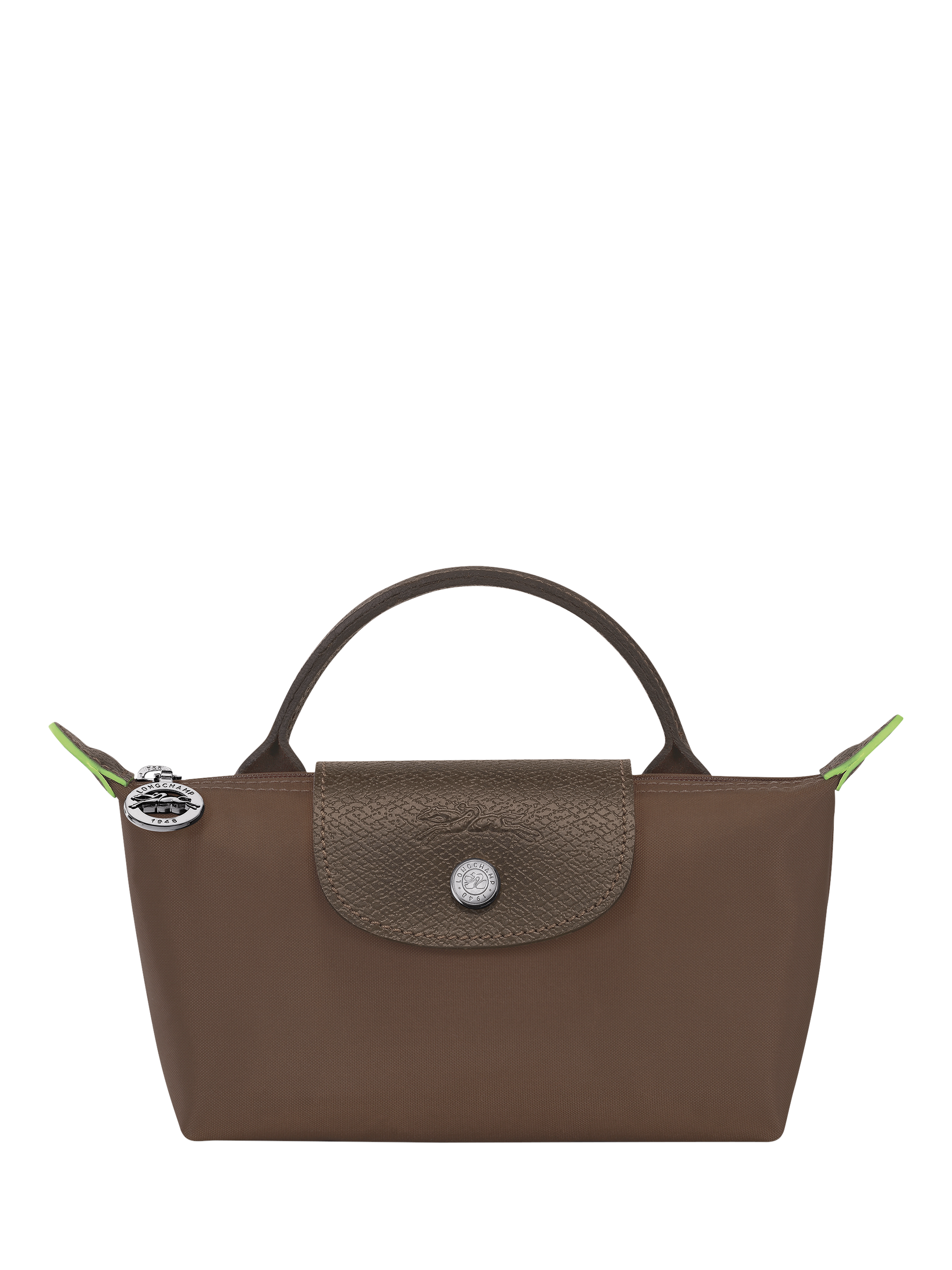Product image 1 of 2, which shows Longchamp Le Pliage Green Recycled Canvas Pouch, Terra