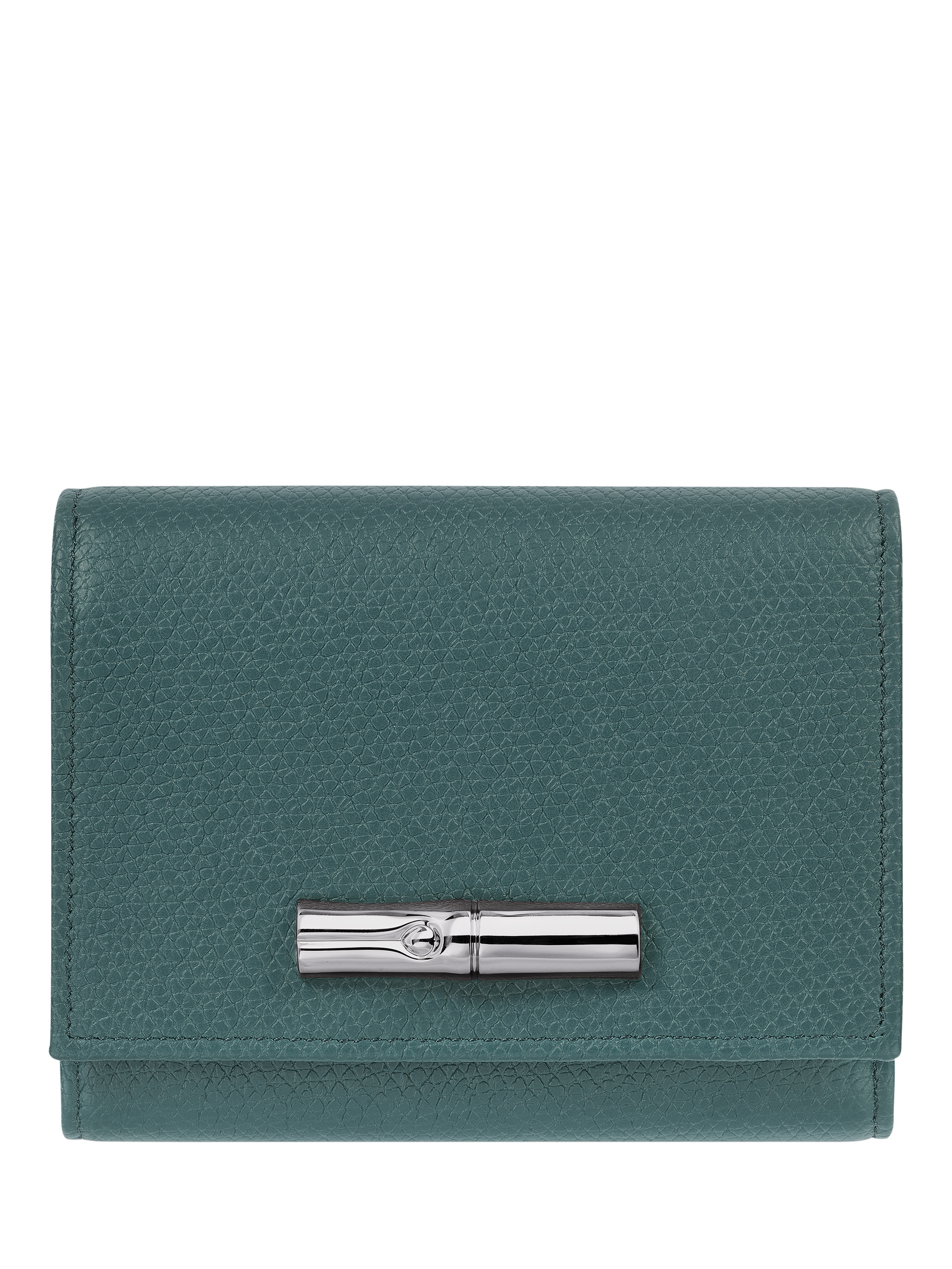 Product image 1 of 3, which shows Longchamp Le Roseau Textured Leather Purse, Cedar