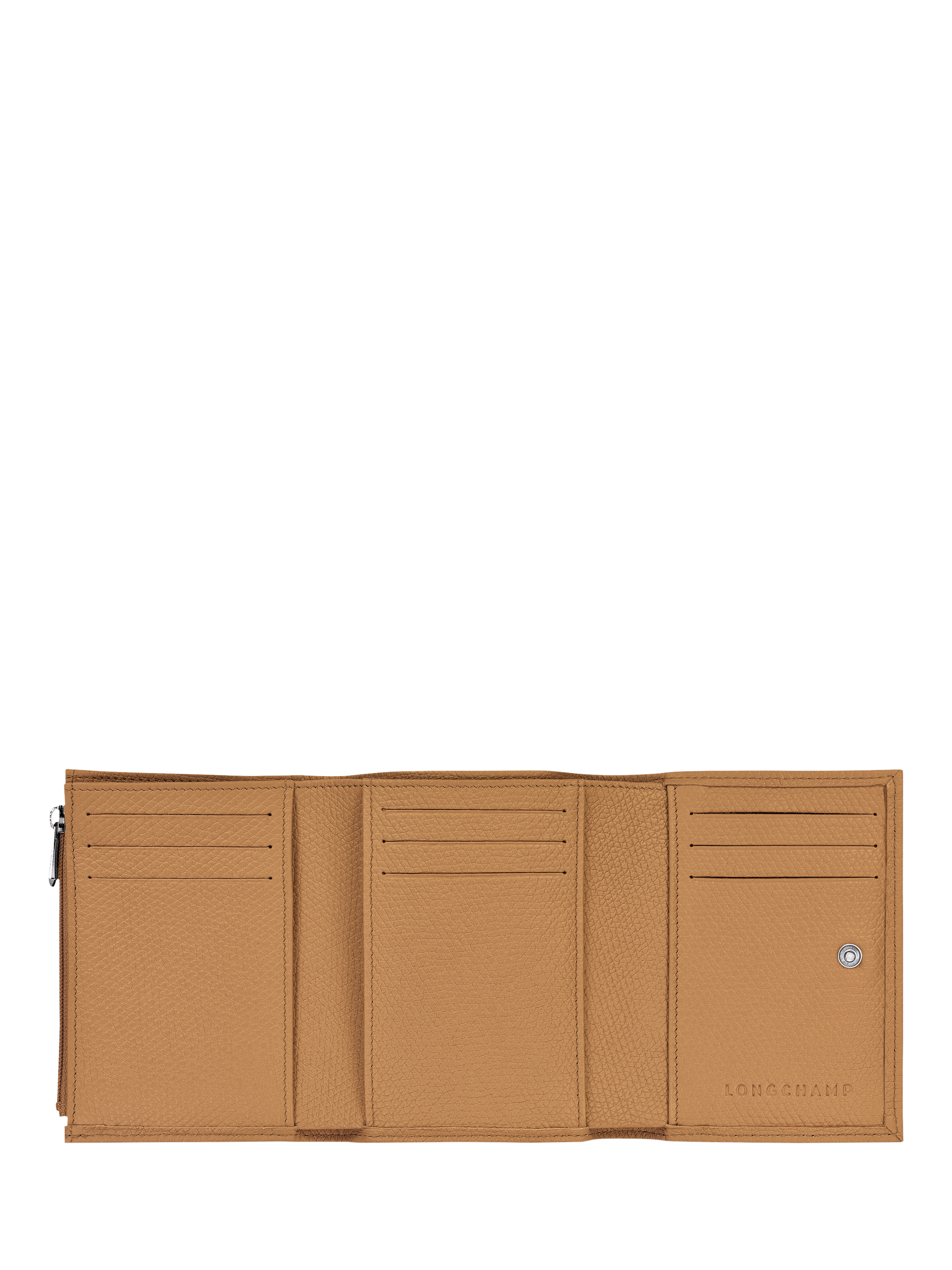 Product image 3 of 3, which shows Longchamp Le Roseau Textured Leather Purse, Walnut