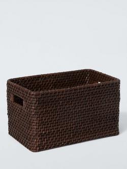 John Lewis Rattan Storage Basket, Cocoa, Cocoa