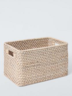 John Lewis Rattan Storage Basket, Off White, Off White