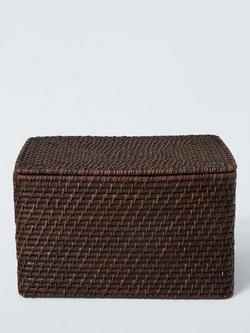 John Lewis Lidded Rattan Storage Basket, Cocoa - view 2, Cocoa