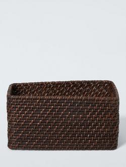John Lewis Slim Rattan Storage Basket, Cocoa - view 2, Cocoa