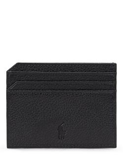 Polo Ralph Lauren Embossed Leather Card Holder - view 2, Black