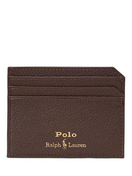 Polo Ralph Lauren Embossed Leather Card Holder, Dark Brown