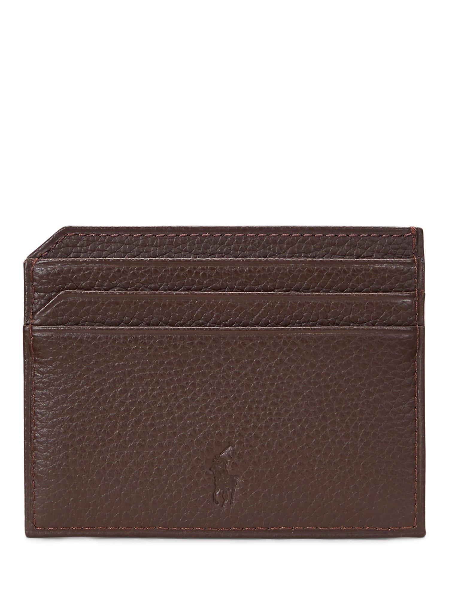 Product image 2 of 2, which shows Polo Ralph Lauren Embossed Leather Card Holder, Dark Brown