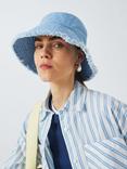 John Lewis ANYDAY Frayed Bucket Hat, Blue