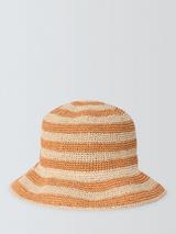 John Lewis Stripe Bucket Hat, Orange