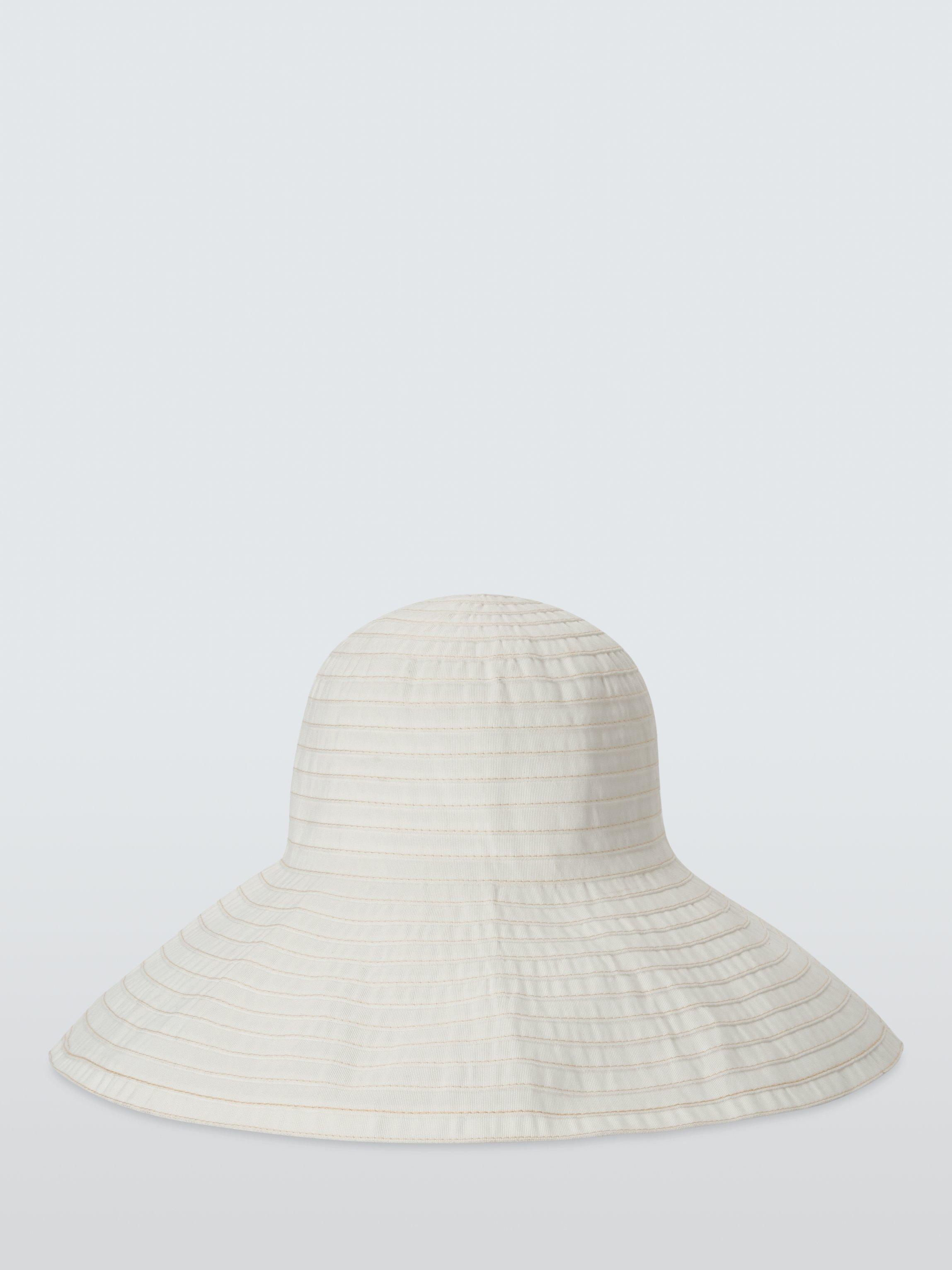 Product image 2 of 4, which shows John Lewis Wide Plaited Bucket Hat, White