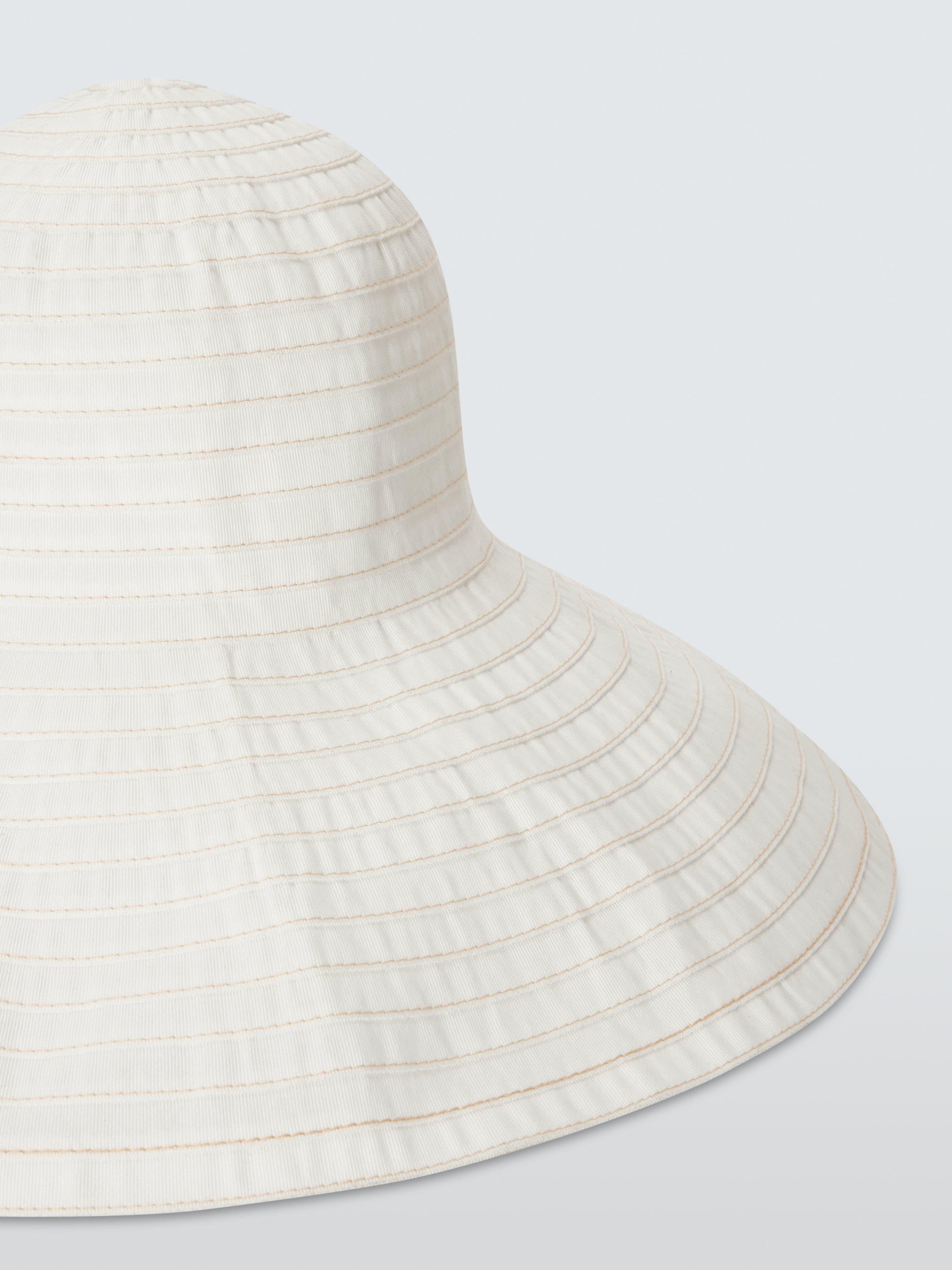 Product image 3 of 4, which shows John Lewis Wide Plaited Bucket Hat, White