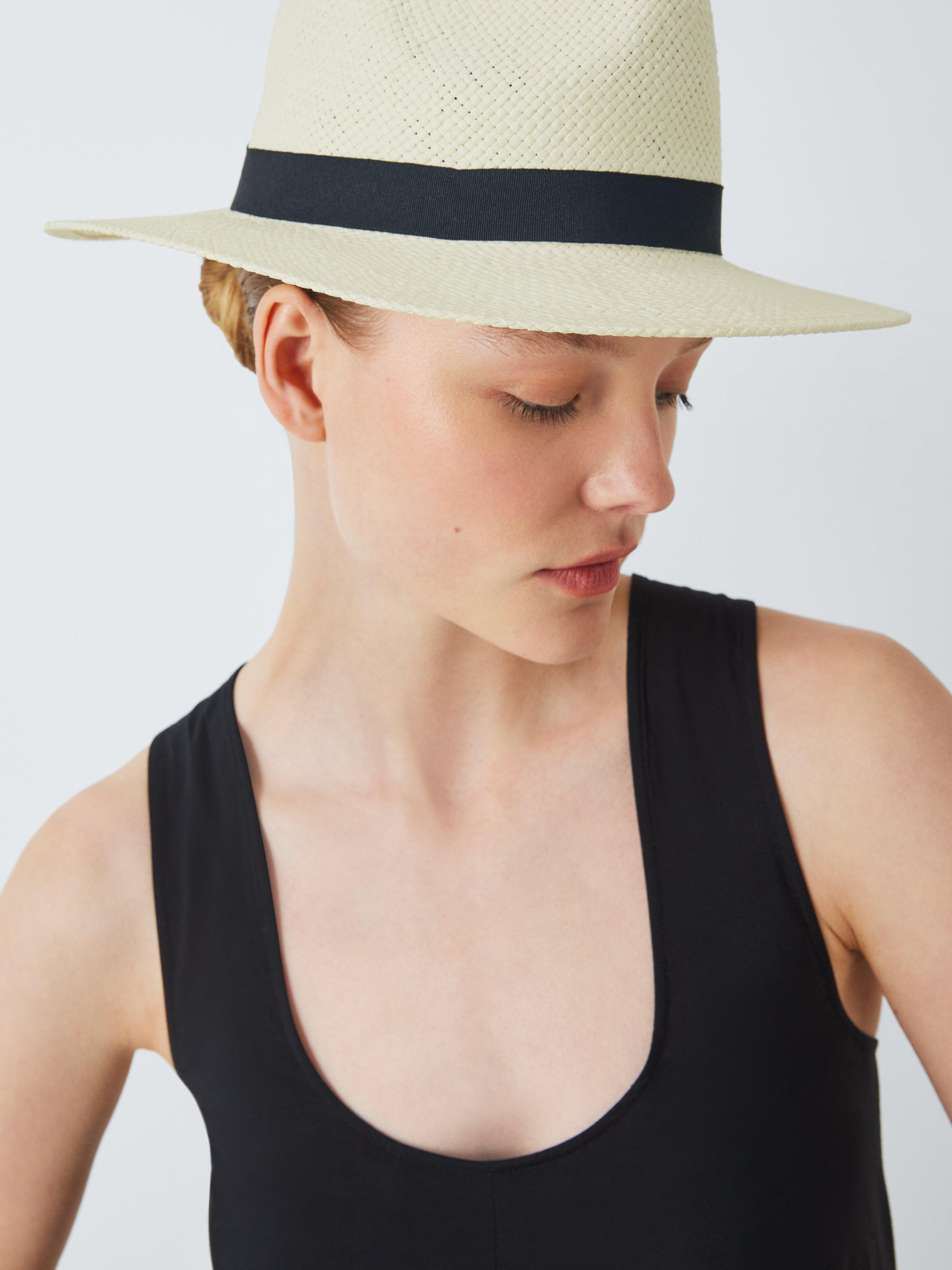 Product image 4 of 4, which shows John Lewis Woven Fedora, Off White