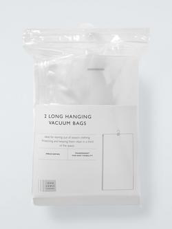 John Lewis Vacuum Hanging Storage Bags, Long, Set of 2, Translucent