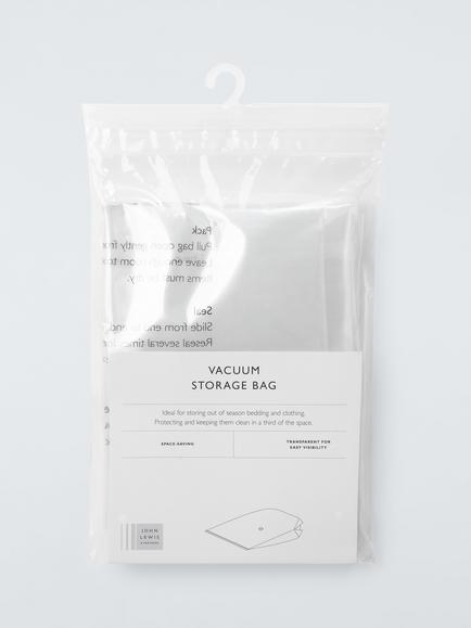 John Lewis Large Vacuum Gusset Storage Bag, Translucent